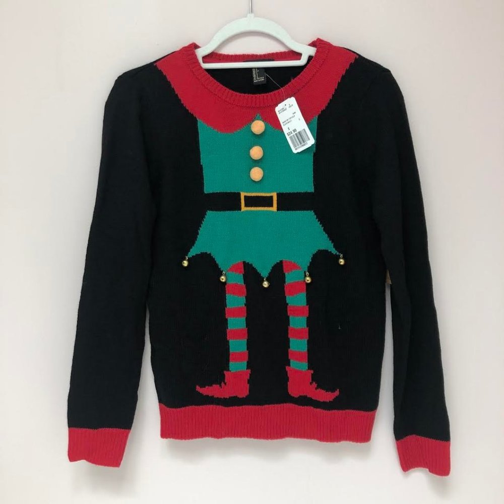 NWT Forever 21 Elf Christmas Sweater